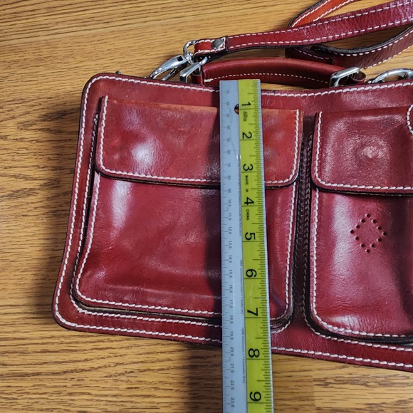 I Medici Firenze Vintage Women's Leather Bag Red - Picture 5 of 9